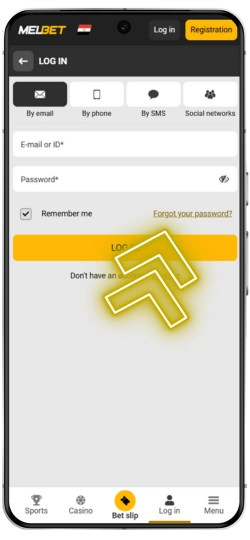 Melbet login registration