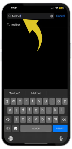 We write in the search engine Melbet