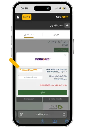 مبلغ المال Melbet