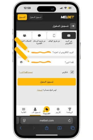 إدخال بيانات الحساب