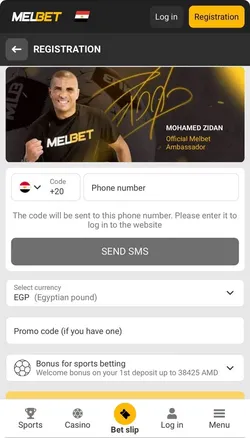 Melbet deposit screenshot